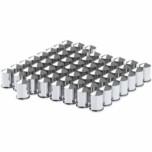 1 1/2 X 3 Inch Chrome Pointed Nut Cover, Push On - 60 Pack