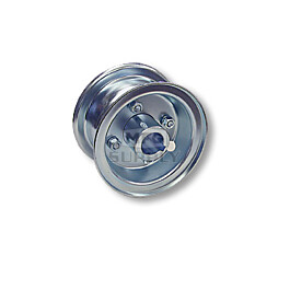 4" Steel Wheel, 2-7/8" wide, 1" live axle.