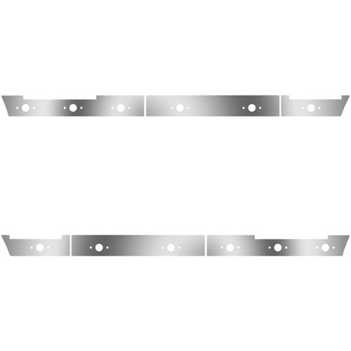 Stainless Steel Side Fairing Panels W/ 58 Inch Front, 24 P1 Light Holes For Volvo VNL 430 Gen II