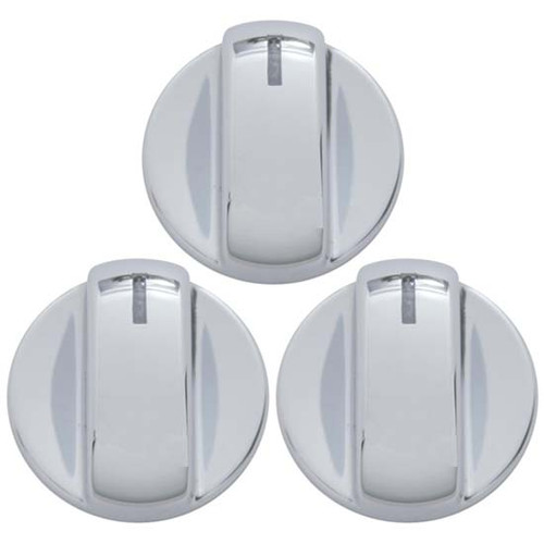 Chrome Plastic AC Knobs For Volvo (Pack Of 3)