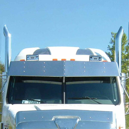 13.5 Inch Stainless Steel 2 Piece Drop Visor Fits Western Star 4964EX Constellation