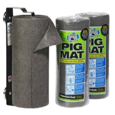 New Pig Pig Mat Roll With 3-Pack Absorbent Pads And Magnetic Holder (57703)