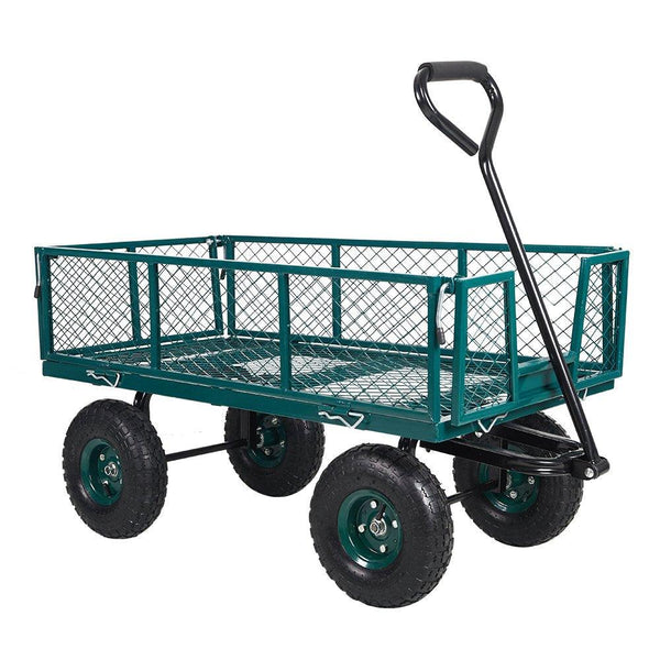 UtilityGarden Cart Heavy Duty Wagon w/ Pneumatic Tires Removable Sides