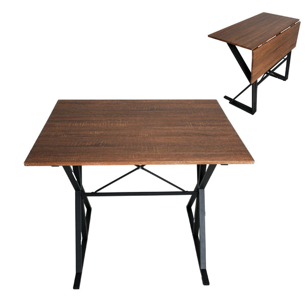 Mid Century Drop Leaf Table Set, 35.4" Drop Leaf Table for Small Space with 2 Stools