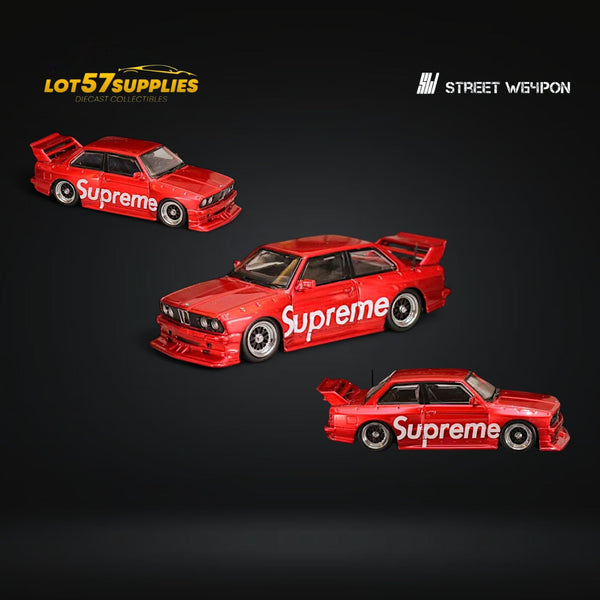 (Pre-Order) Street Weapon BMW E30 in SUP Red Livery 1:64