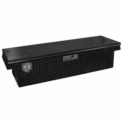 70"L x 16"W x 23"H Marine Grade Smooth Black Aluminum Single Lid Tool Box with Black Diamond Plated Lid