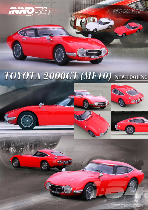 Inno64 Toyota 2000GT (MF10) in Red 1:64