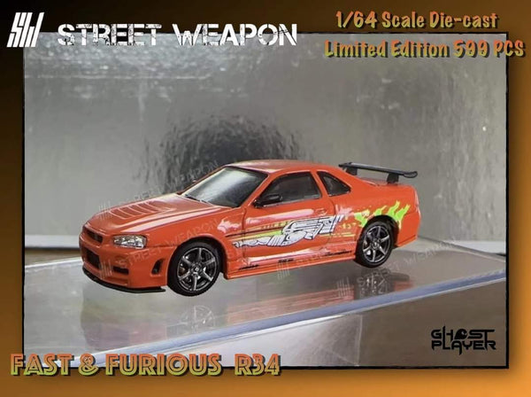 Street Weapon Nissan (R34) GT-R Fast & Furious Livery 1:64
