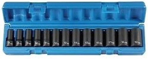 Grey Pneumatic 3/8" Drive 13 Piece Semi-Deep Metric Set (1213MSD)