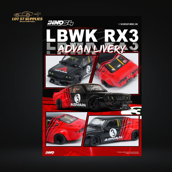 (Pre-Order) Inno64 Mazda RX-3 Savanna in Advan Livery 1:64 IN64-LBWKRX3-02