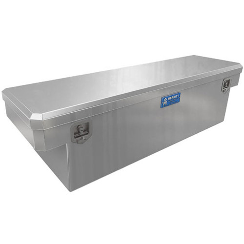 Merritt Aluminum Extra Deep Single Door Crossbody Box, 16 X 20 X 60 Inch, Smooth Finish, For Mid Size Truck
