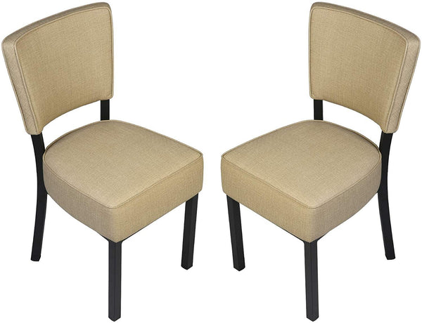 Set of 2 Classic Dining Chair, Modern Style Family Leisure Chair with Stainless Steel Legs, PU Leather Mid Back Side Chair