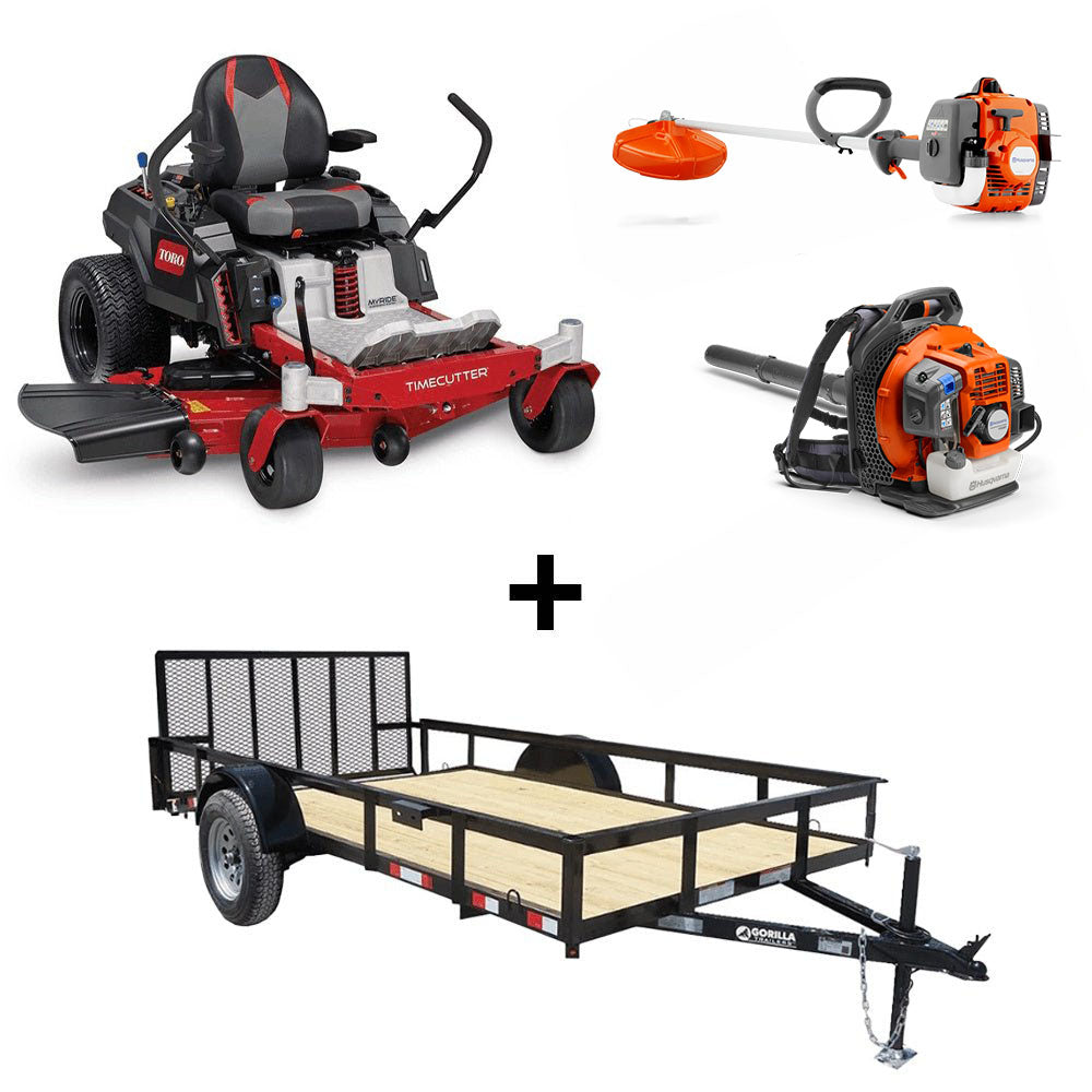 Toro 75756 TimeCutter MyRIDE 54" Zero Turn Mower Util Trailer Handheld Bundle