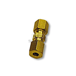 Brass Full Union Fitting, 3/16" Tube to 3/16" Tube