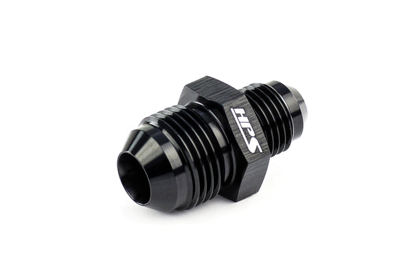 HPS AN Male To Male Reducer Union Coupler Adapter, Aluminum, Black