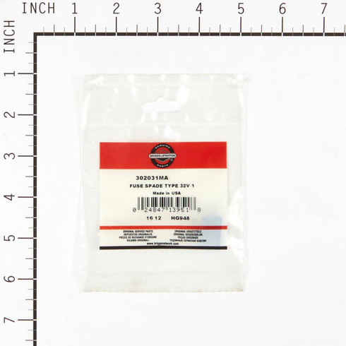Briggs and Stratton OEM 302031MA FUSE SPADE TYPE 32V 1 Briggs and Stratton Original Part