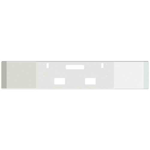 Valley Chrome Texas Square Rolled End Bumper W/ Mounting, 2 Square Fog Light , & Hitch HolesFor Freightliner