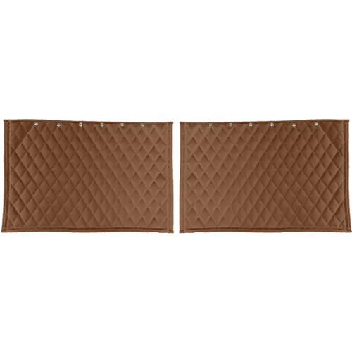 25.25 X 30 Inch Wide Brown Quilted Vinyl Front Fender Covers For Peterbilt - Pair