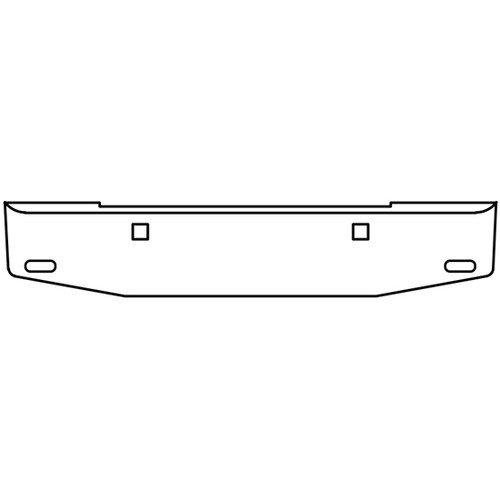 22-20 Inch Chrome Tapered American Eagle Bumper, 10 Gauge W/ Tow, 1 Oval Light Hole On Each End For Kenworth W900