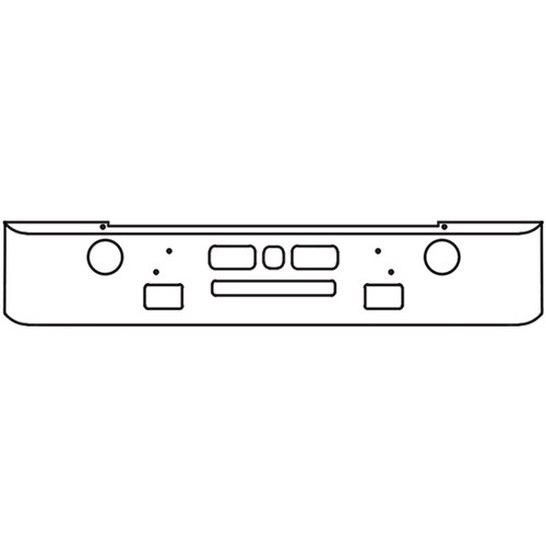 Mack RD688, RD690 Contractor Conversion 18 Inch Bumper W/ Fog Light, Tow & Hitch Holes