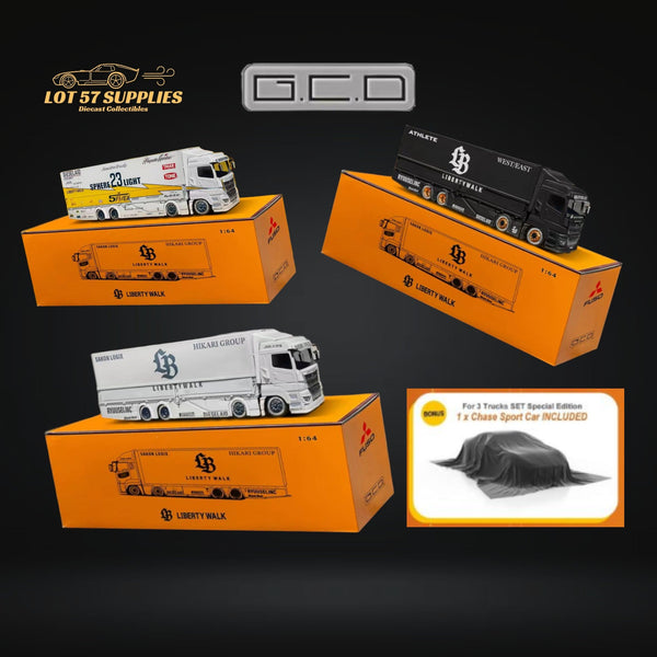 (Pre-Order) GCD x LWBK Mitsubishi Fuso Super Great LBWK 3 Truck SET (HIDDEN CHASE) 1:64