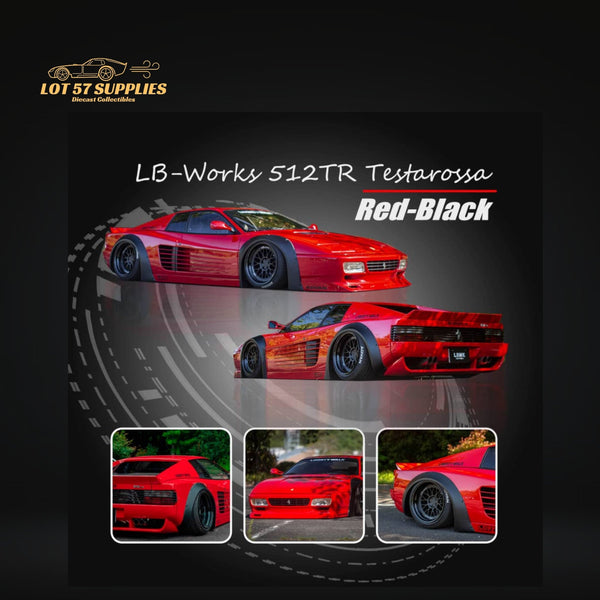(Pre-Order) Star Model Testarossa 512TR LB-Works Wide Body Modified Red / Black Wheels 1:64