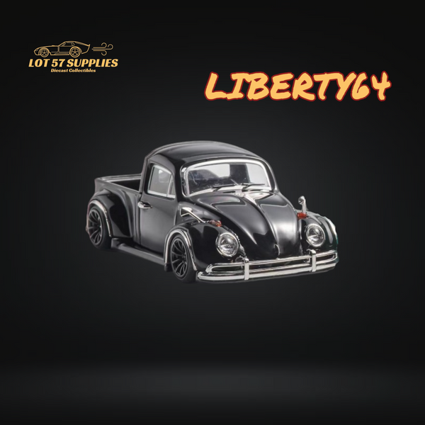 (Pre-Order) Liberty64 Volkswagen Beetle Fuscup Pickup Truck in Black 1:64