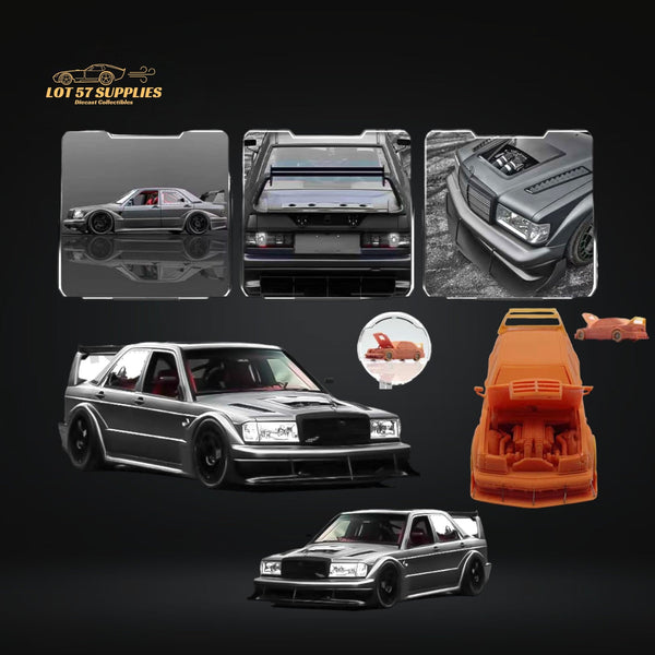 (Pre-Order) RM 190E W201 HWA Concept Modified in Gun Metallic With Openable Hood 1:64