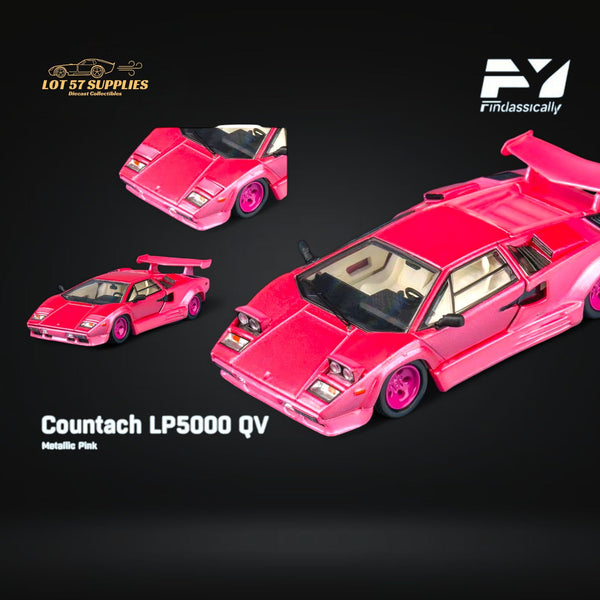 (Pre-Order) FindClassically Lamborghini Countach LP5000 QV Metallic Pink Tail 1:64