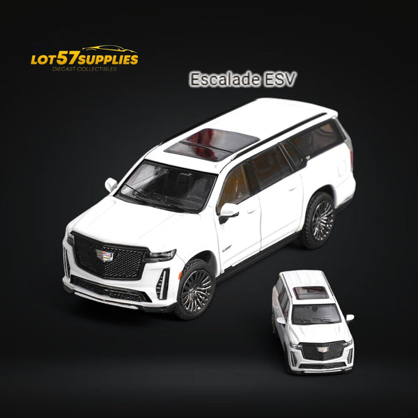 (Pre-Order) Shadow Pro Cadillac Escalade ESV in Pearl White 1:64 KS-057-468