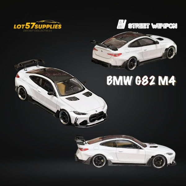 (Pre-Order) Street Weapon BMW M4 G82 Widebody in White 1:64