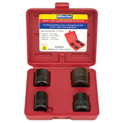Ken-Tool 4 Pc. Lug Nut Remover Impact Socket Set (30254)