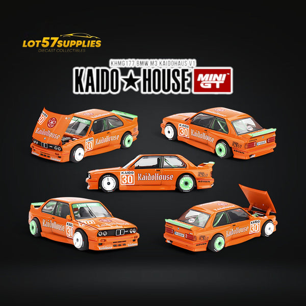 (Pre-Order) Mini GT x Kaido House BMW M3 E30 KaidoHaus Orange V1 1:64 KHMG177