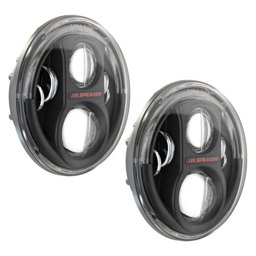 JW Speaker 0554543 8700 Evoultion J2 7" Round LED Pair Jeep JK Headlight Black
