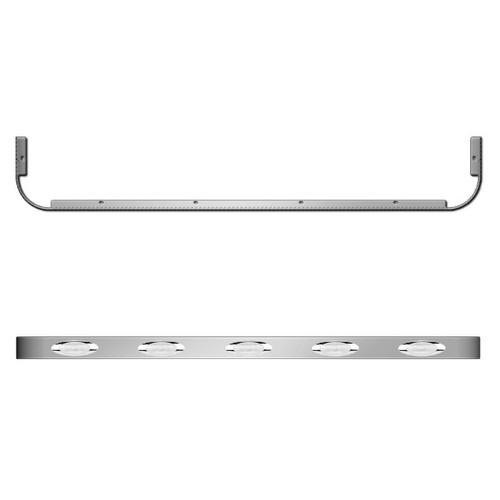 63 Inch Stainless Steel Sleeper Panels W/ 10 M1 LED Millennium Lights - Amber LED / Clear Lens