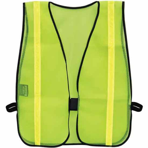 Reflective Fluorescent Green Vinyl Polyester Mesh Vest - One Size For Most