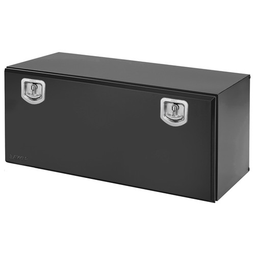 Bawer 24 X 24 X 36 Inch Black Tool Box With Black Lid, Stainless T Handle, Gas Shocks, Vent/Aerator, Single Door