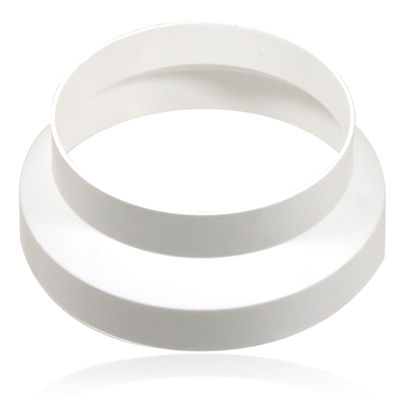 Air Con Hose Adaptor 125 to 150mm 6″ to 5″ Round Reducer Increaser White Step