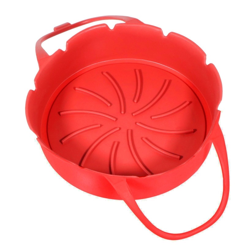 Basket Liner for Intant Vortex 3.8L 5.7L Air Fryer Silcone Mat Non-Stick Red Round Tray With Handle