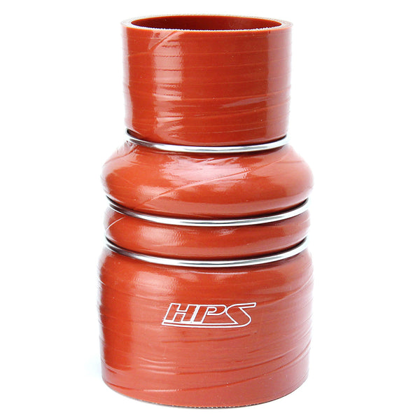 HPS 5" - 6" ID, 8" Length, Silicone Charge Air Cooler CAC Hose Double Hump Reducer Coupler Bellow Hot Side, Ultra High Temp 6-ply Aramid Reinforced