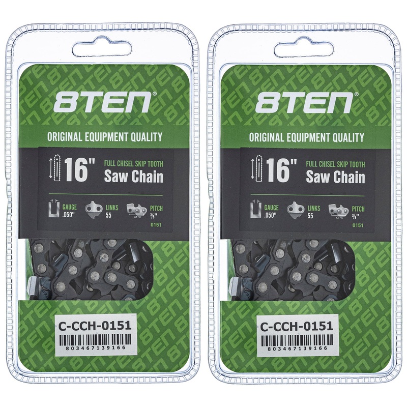 Chainsaw Chain 16 Inch .050 3/8 55DL For Craftsman Poulan Troy-Bilt Sears Stihl McCulloch 91VXL055G | 2-PACK
