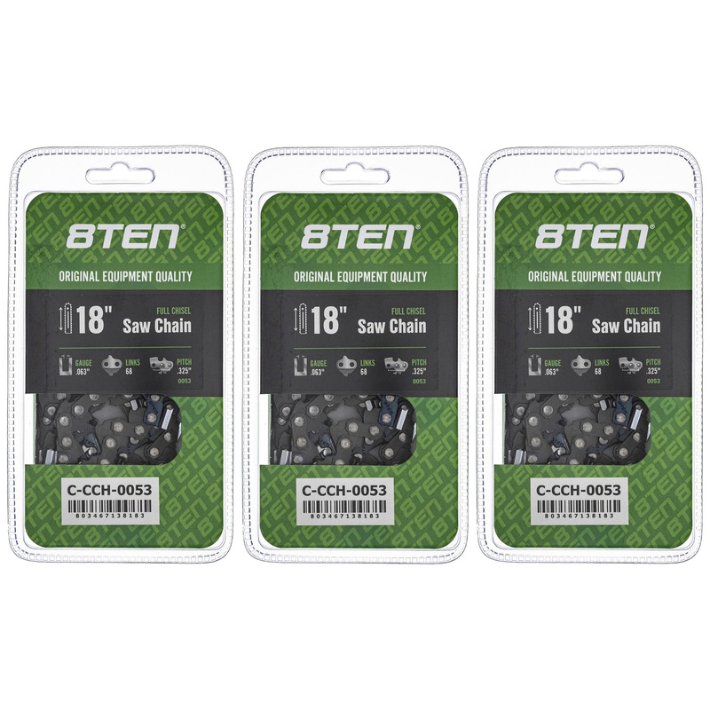 Chainsaw Chain 18 Inch .063 .325 68DL For Stihl Oregon 26RM368 22BPX068G 22LPX068G 36390050068 | 3-PACK