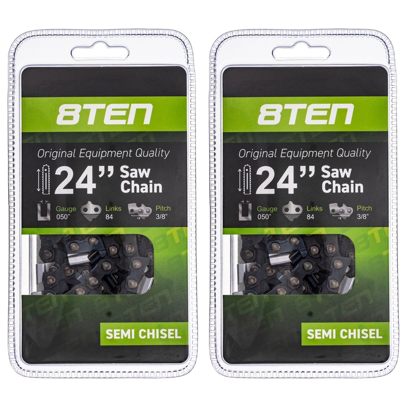 Chainsaw Chain 24 Inch .050 3/8 84DL For Echo Husqvarna 501842584 585550084 72LPX84CQ 501842784 | 2-PACK