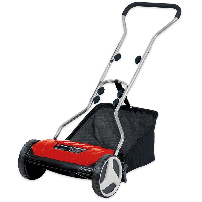 Einhell 38cm Manual Cylinder Lawnmower Silent Hand Mower 26L Grass Box 13-38mm Cutting Height – GE-HM 38 S-F