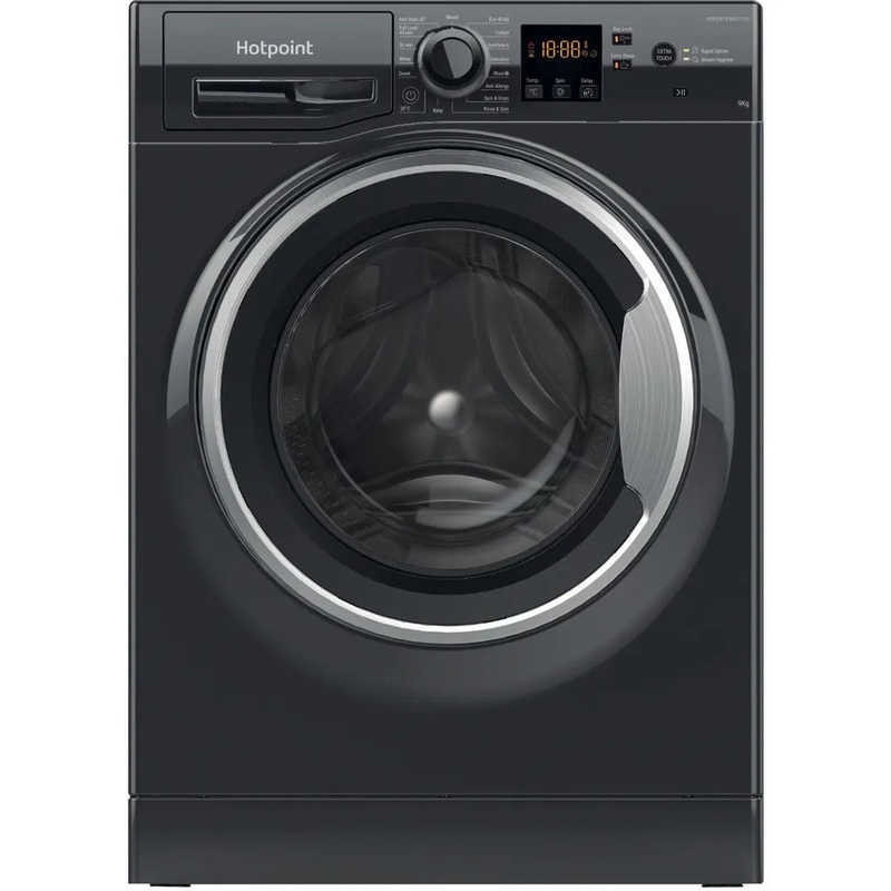 Hotpoint Washing Machine | 9kg | 1400 Spin | Black | NSWM945CBSUKN