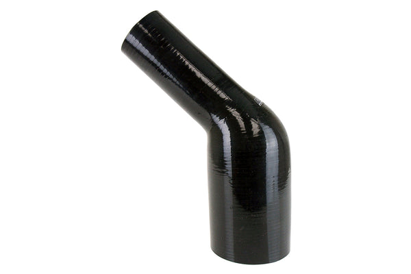 HPS 2-3/8" - 3-1/8" Silicone 45 Degree Elbow Reducer Coupler Hose, High Temp 4-ply Reinforced, 60mm - 80mm ID