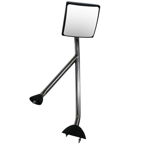 BESTfit Chrome Hood Mirror W/ Long Bracket For International ProStar Passenger Side