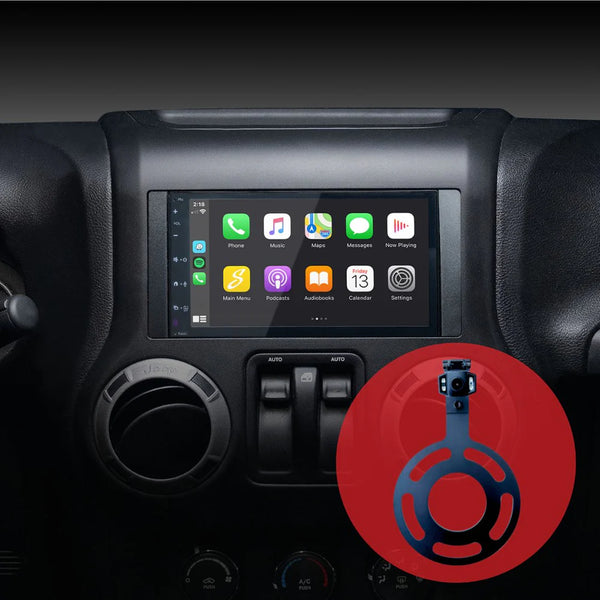 Jeep Wrangler JK (2007-2018) 6.8" Plug-and-Play Radio Kit with AHD Backup Camera & Spare Tire Mount | New Model Radio