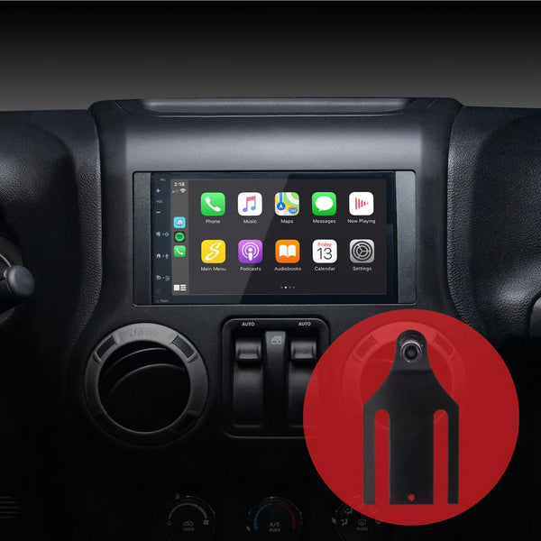 Jeep Wrangler JK (2007-2018) 6.8" Plug-and-Play Radio Kit with Spare Tire Backup Camera | New Model Radio
