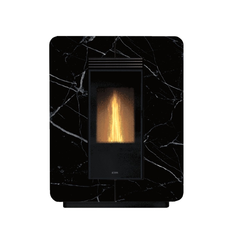 Klover Astra Multi Air Stone Wood Pellet Stove | 9.7KW | Black Marble | KLATCSBM